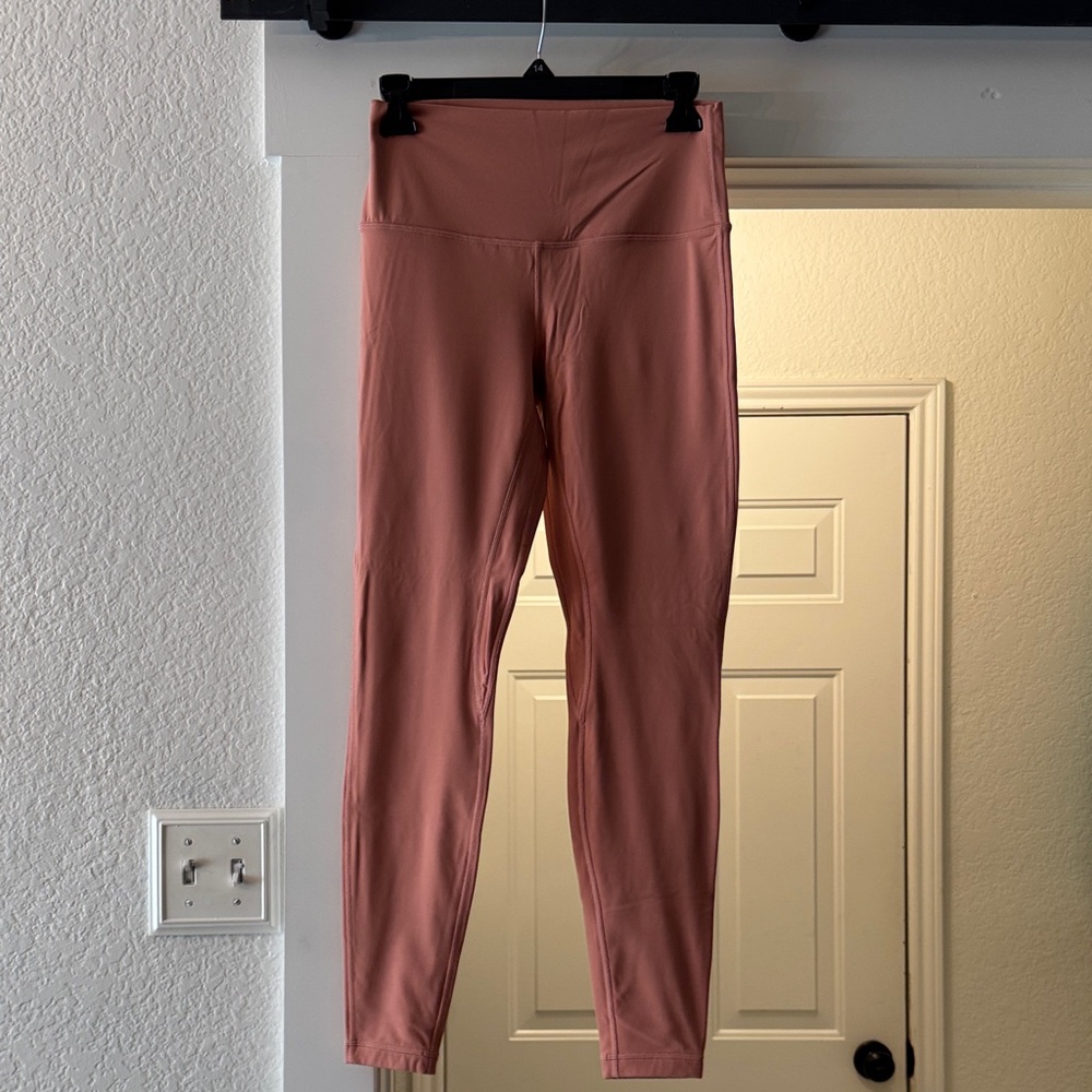lululemon athletica peach color high waisted leggings- worn once!! Size 8